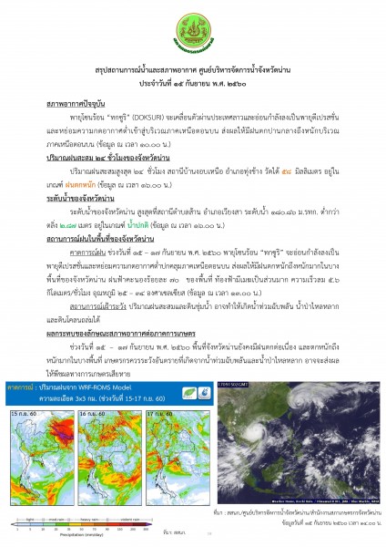 ศูนย์บริหารจัดการน้ำจังหวัดน่าน_15 ก.ย. 60 UPDATE